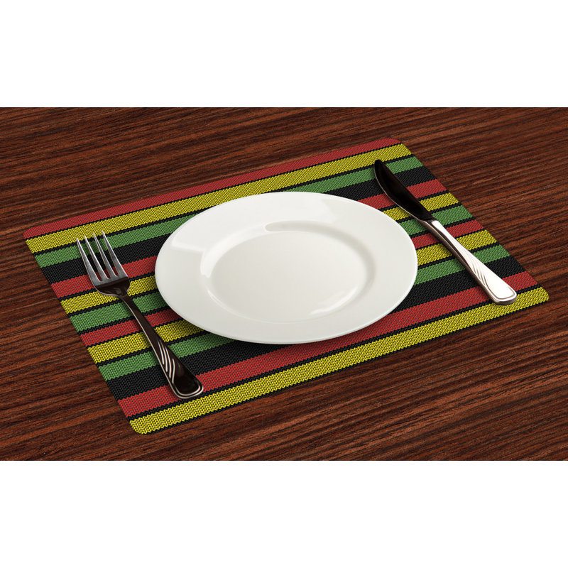 Polyester Striped Rectangle Placemat