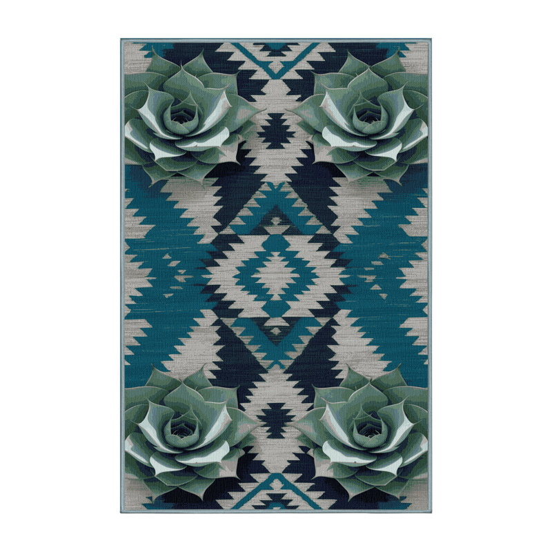  Tapis lavable Agave Plant Southwestern, Rectangulaire 8 pi x 12 pi