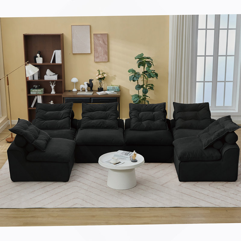Canapé modulaire polyvalent avec revêtement en velours côtelé pour un confort et un style personnalisés