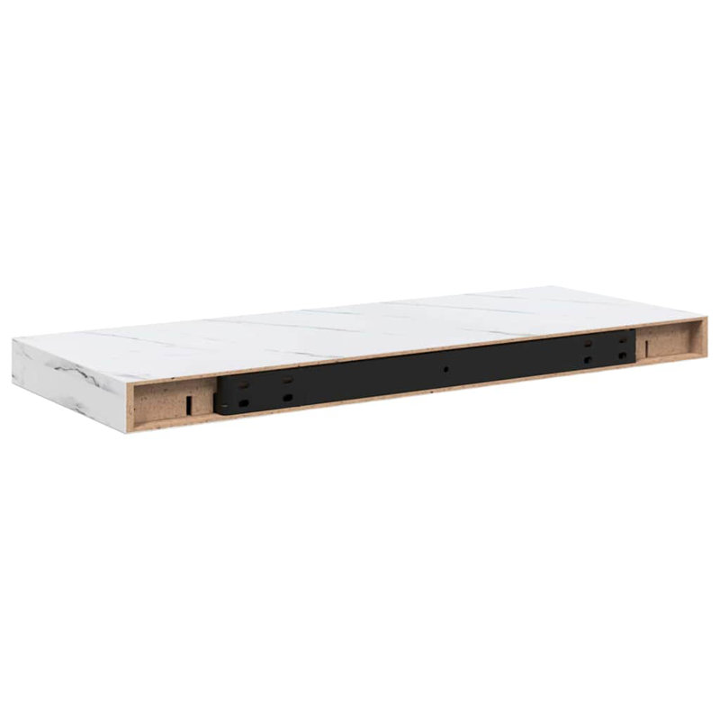 Floating Shelf, White Marble, 4cm H x 60cm W x 23cm D