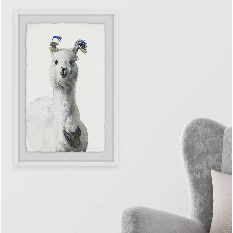 Llama - Single Picture Frame Painting, 30 cm H x 20 cm W x 4cm D