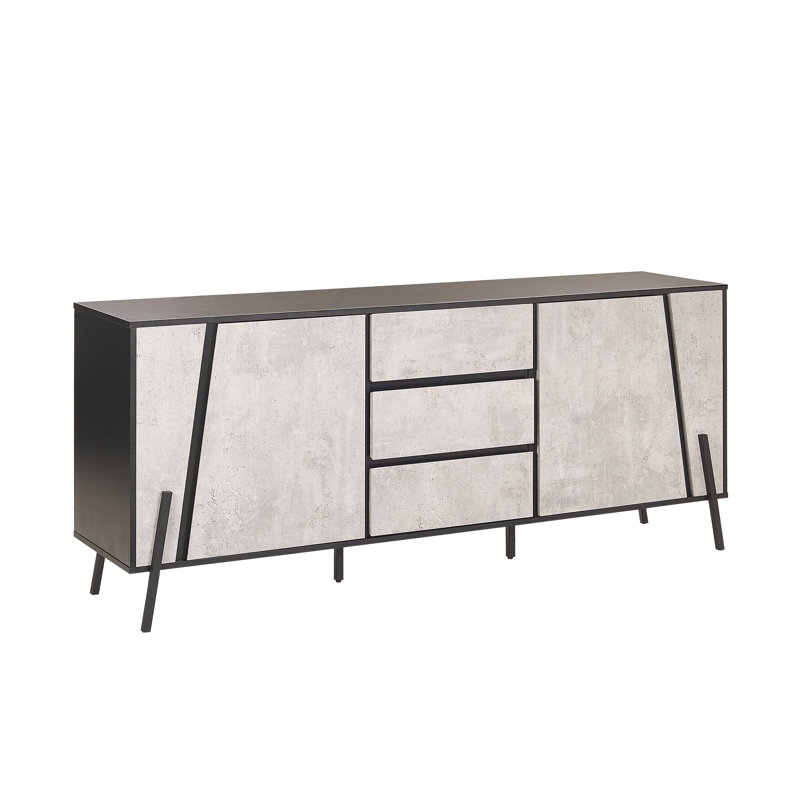 Zaiden 177 Cm Wide 3 Drawer Sideboard, Grey/Black