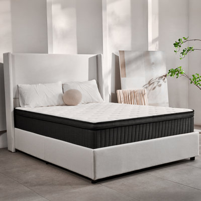 Medium Firm Hybrid Mattress In A Box, Memory Foam & Pocket Spring Mattress For Pressure Relief, Strong Support & Motion Isolation