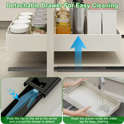 16.54x11.8x3.15in Pull Out Cabinet Organizers Sliding Shelf