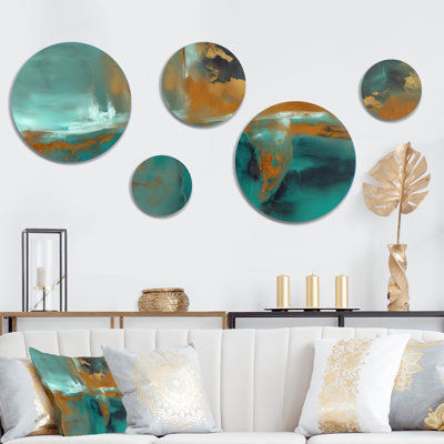 Teal Balance I - Abstract Metal Wall Décor