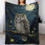 Jeté de hibou perché sur une flanelle de luxe Branc, couverture douce et chaude pour le salon-132936478