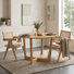 Ensemble de table de salle à manger à piédestal moderne 47 po avec 2 chaises rembourrées