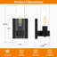 Ensemble de 2 lampes murales modernes pour salle de bain noir mat, abat-jour en verre transparent, base E26 pour salle de bain