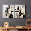 ABSTRACT Series CCCLLXXXI-1, reproduction encadrée de qualité supérieure - prête à être accrochée - aucun clou requis - aucun clou requis-334994960-334994973
