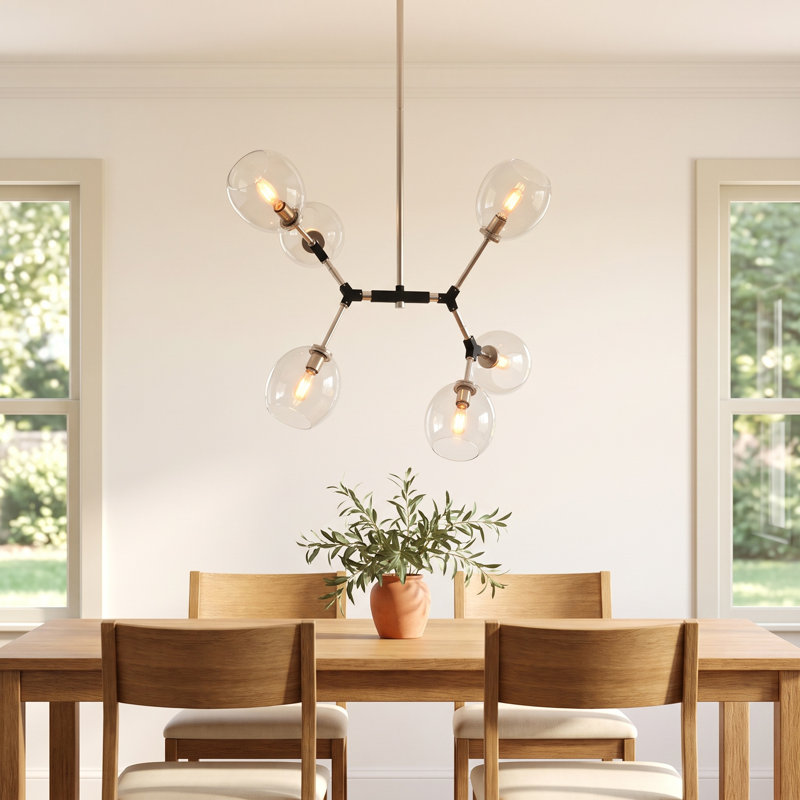 Rhythm 6 - Light Dimmable Sputnik Modern Linear Chandelier