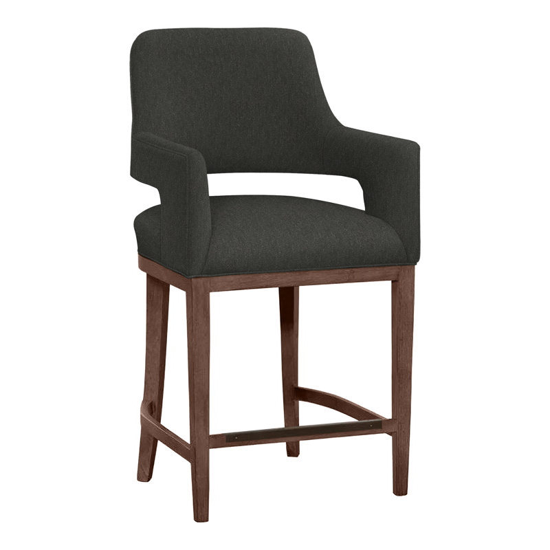 Tabouret de bar et de comptoir Josie, Noyer, Platine 3160, Tabouret de comptoir (siège d'une hauteur de 26,5