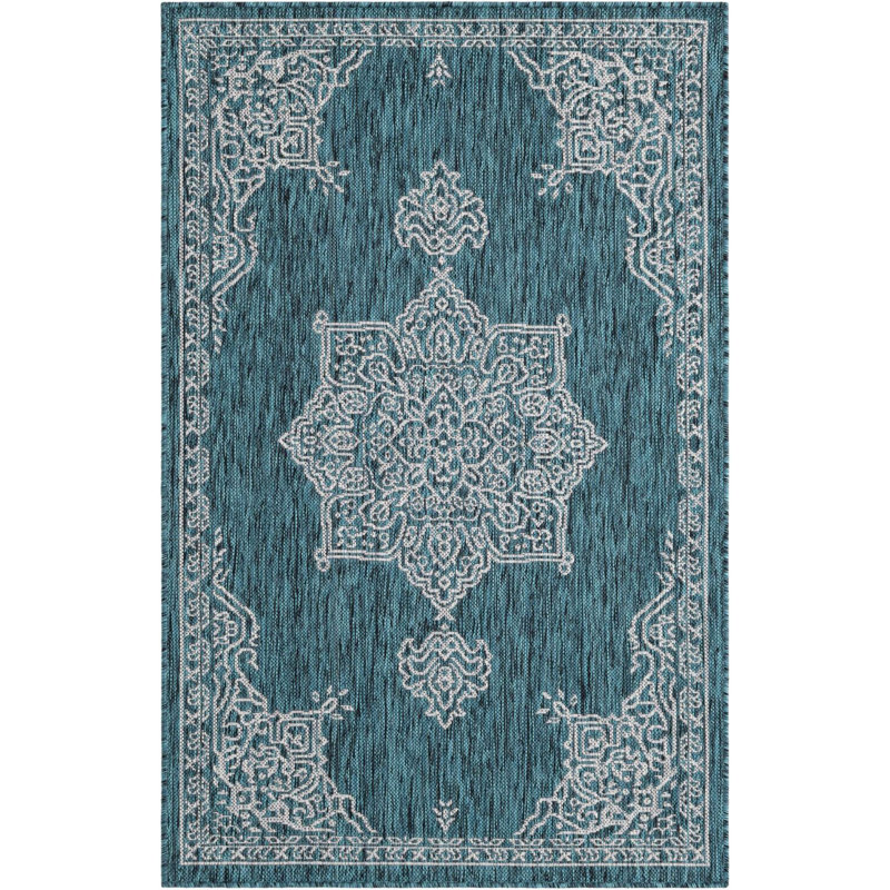 Tapis transitionnel de couleur vert foncé Tollefson, Rectangle 3 pi 1 po x 5 pi 1 po