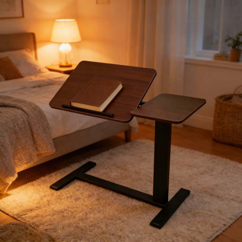 Bureau mobile à hauteur réglable noyer, Walnut/Black