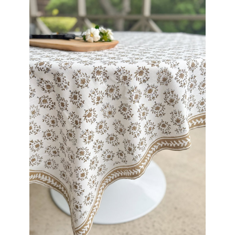 Table Throw - Lotus, Black & Chai