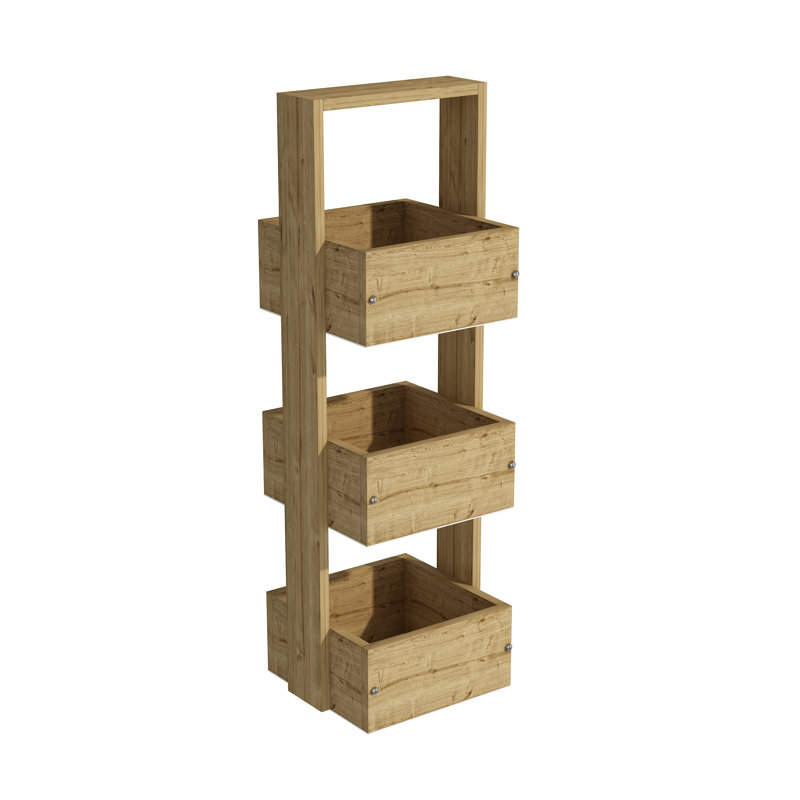 Etly 3 -Shelf Storage Cabinet, Oak
