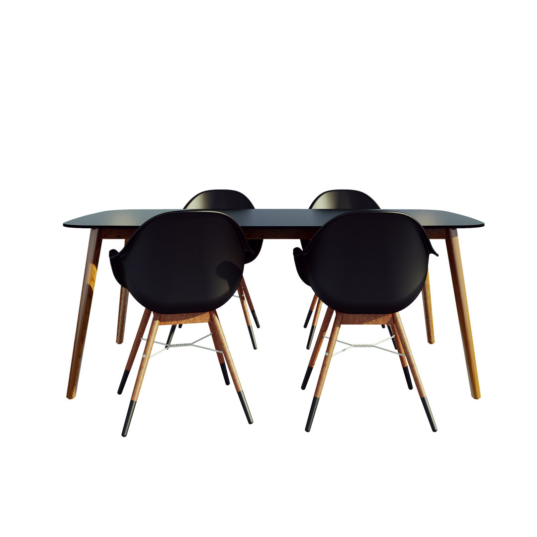 Karg Modern Duracoar And Teak Wood Finish Legs Dining Set Zipcode Design™ Pieces 