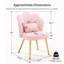 Chaise de coiffeuse en velours avec dossier à coussin fleuri et hauteur réglable antidérapante-1782960835