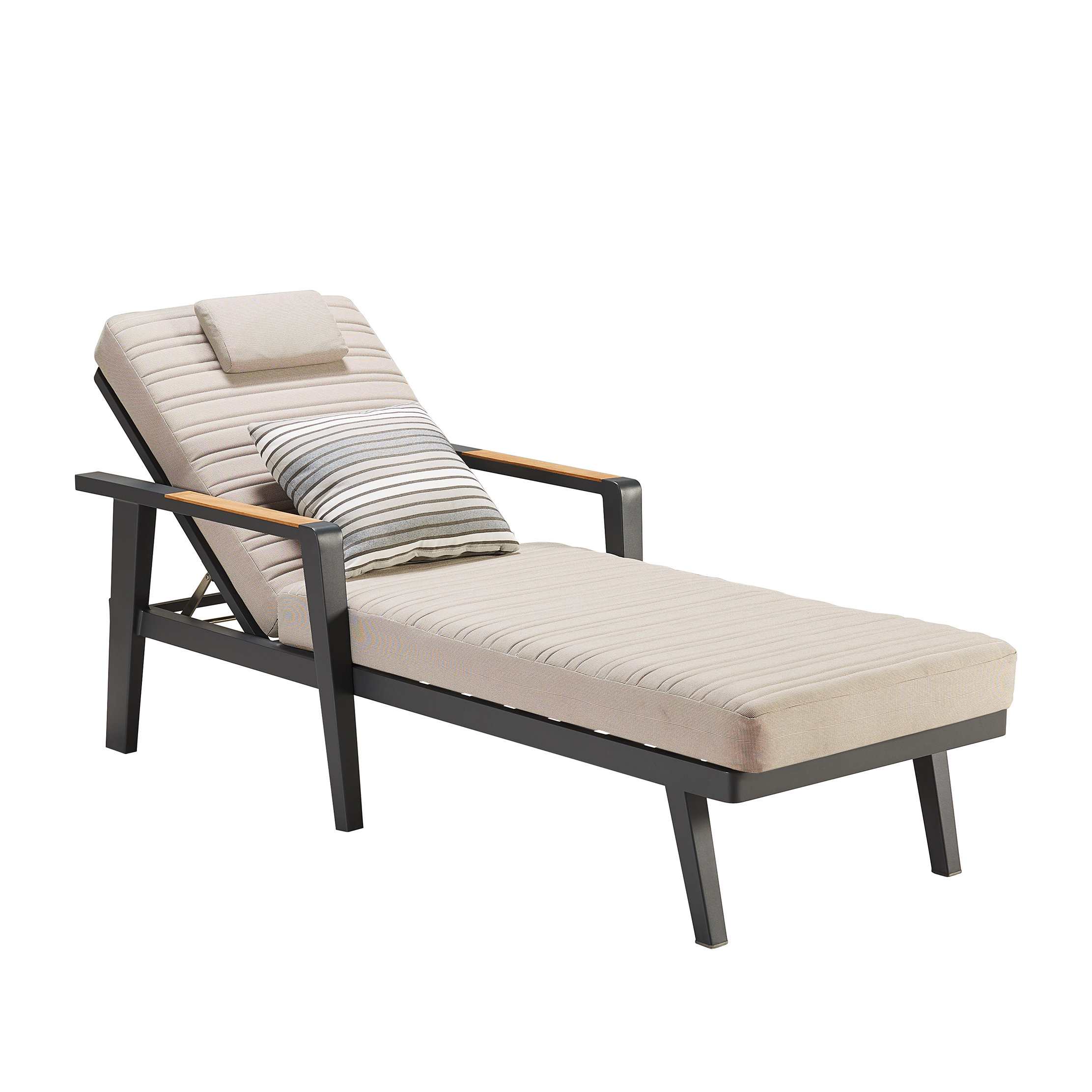 HIGOLD Emoti Outdoor Aluminum Chaise Lounge with 5.1" Thickness Cushion
