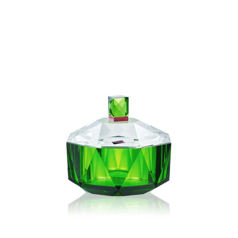 New Haven Crystal Jewelry Box, Clear/Green
