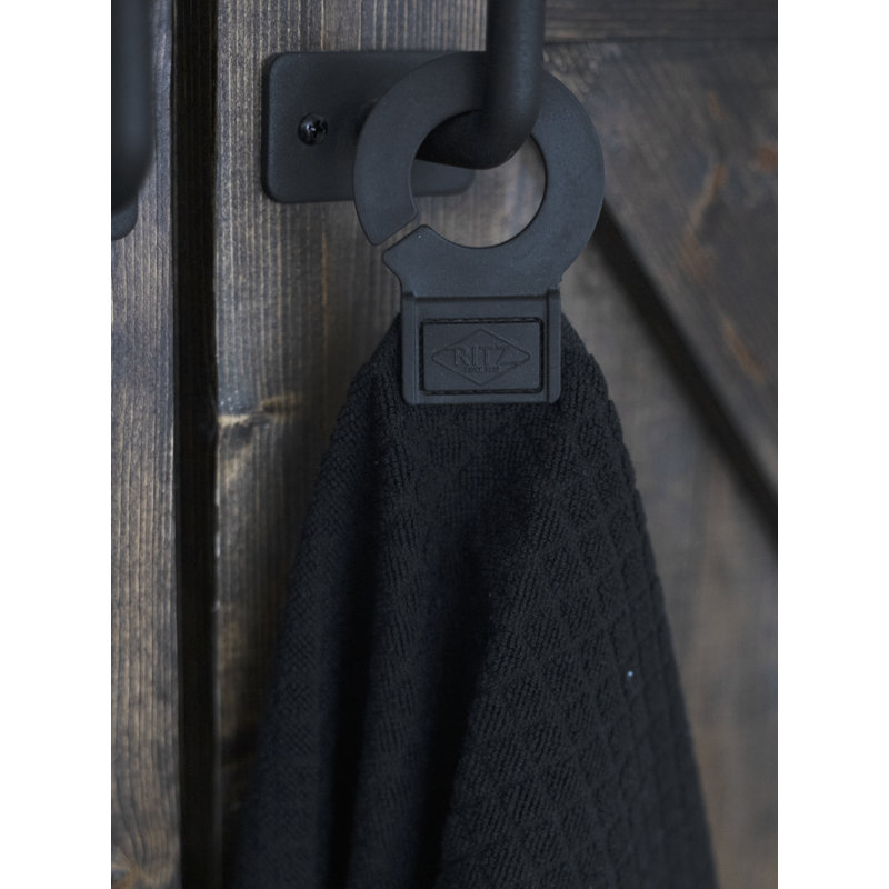 Ritz Cotton Waffle Tea Towel Kitchen Towel, Black