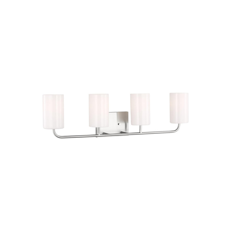 Éclairage pour meuble-lavabo 4 lumières Vincente, Acier brossé, Oui