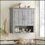Armoire de rangement murale pour salle de bain, armoire murale multifonctionnelle avec tablettes réglables, armoire à pharmacie pour la salle de lavage et la cuisine et le salon, gris-1507611662