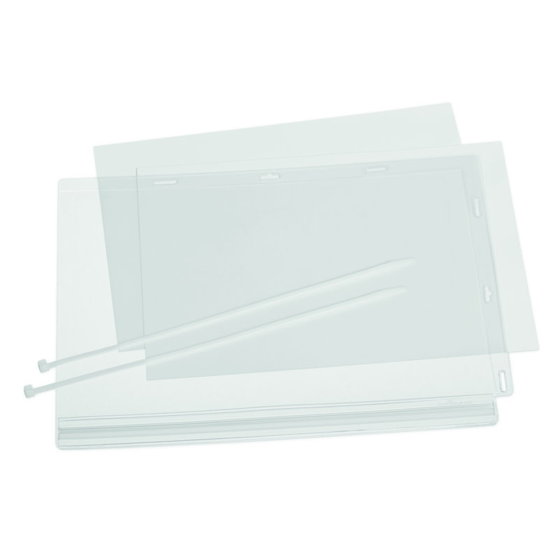 Pochettes d'attache pour câbles résistantes à l'eau et aux rayons UV | Paquet de 5 | Format lettre transparent