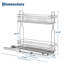 Organisateur de cuisine robuste à 2 niveaux escamotable - Support à épices coulissant chromé pour armoires sans cadre - Glissières à roulement à billes silencieuses - Convient aux bouteilles et aux pots - 5,7 pouces de large