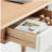 Solid wood computer desk - 47-inch large office desk with 2 drawers, modern minimalist style PC desk with gap design