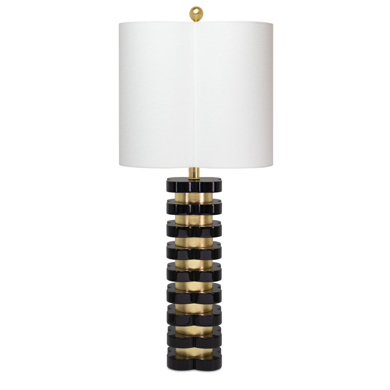 Lampe en panneau de fibres à densité moyenne 32 po Quatrefoil, Bleu clair
