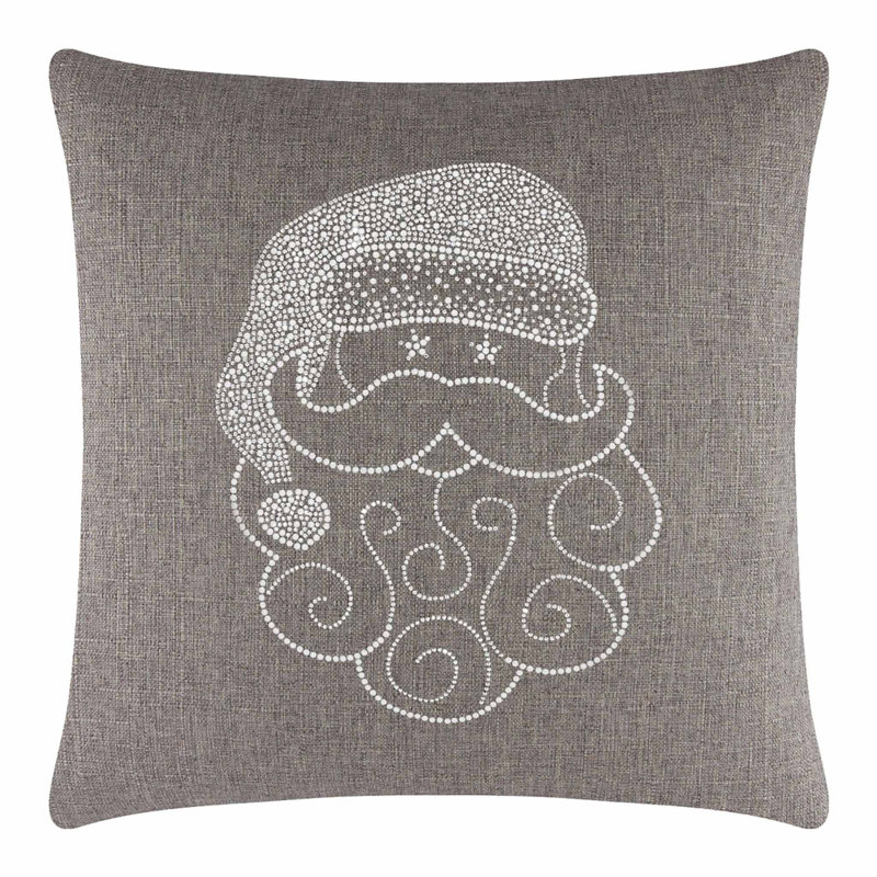 Coussin Sparkles Home Conception de Noël des Fêtes | Insertion de plumes | Lavable à la machine, Carré 16 po, Brun