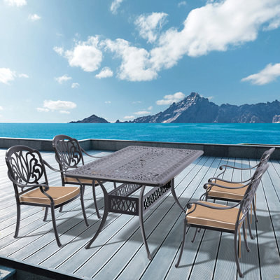 5-Piece Set Of Cast Aluminum Patio Furniture
