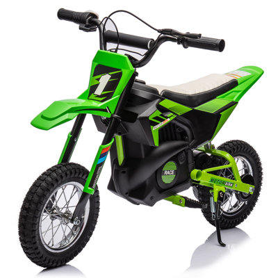 Vélo électrique 24V pour enfants de 8 ans et plus, moto tout-terrain 250W 13,6MPH avec accélérateur rotatif, suspension en métal, pneus à air