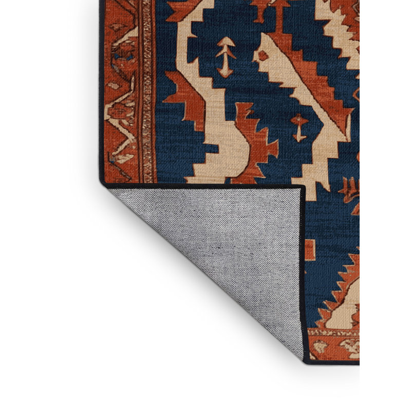 Tapis persan gris lavable à la machine, Rond 6 pi