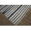 White With Blue Geometric Stripes Antique Flatwoven Room Size Indian Dhurrie Rug