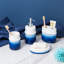 Ensemble d'accessoires de salle de bain bleu marine, ensemble d'accessoires de décoration de salle de bain en céramique bleue 4 pièces, contenant pour brosse à dents, distributeur de savon, porte-savon, gobelet-2077751018