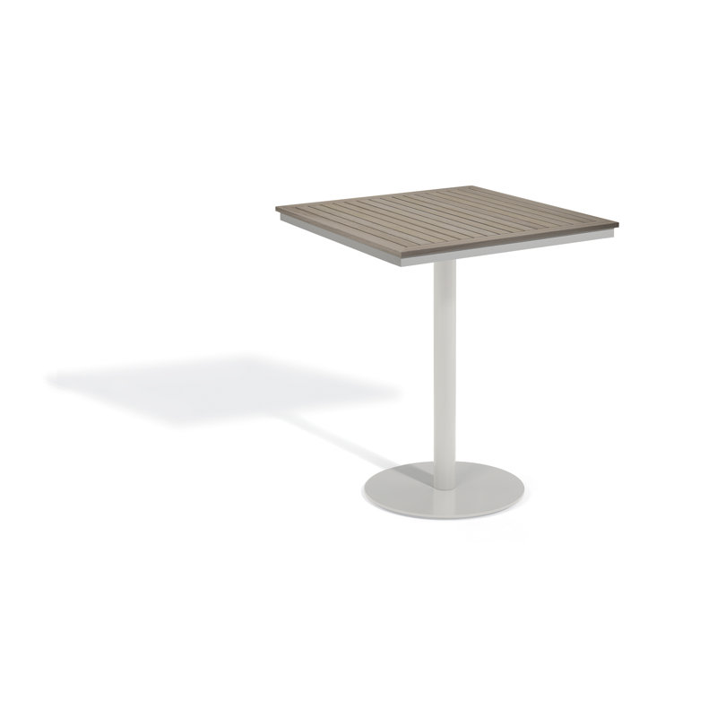 Table de bar Travira, Silex / bois de teck rétro, L 38 po x l 38 po
