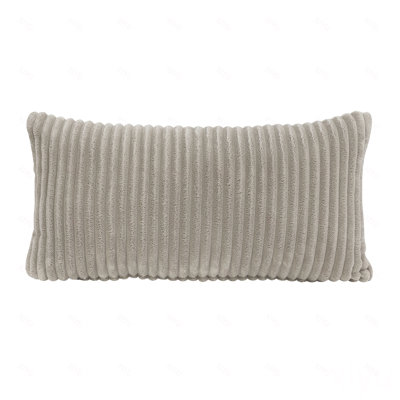 Upholstered Accent Chair with Pillow Taupe Soft Corduroy Foam Seat Cushion Solid Rubberwood Modern Home Furniture 1pc