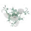 Plafonnier encastré vert et blanc 31,5 po x 9,06 po, abat-jour en forme de rose 3 + 1-742410222