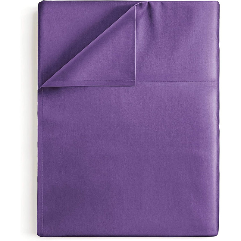 Soft Flat Sheet – Cooling, Breathable & Wrinkle Free Top Sheet, Purple, Twin XL