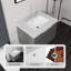 Meuble-lavabo suspendu de 61 cm avec lavabo, armoire en contreplaqué, lavabo en céramique, comptoir et dosseret en marbre reconstitué blanc de Carrare de 5 cm, portes à fermeture amortie, gris-133329068