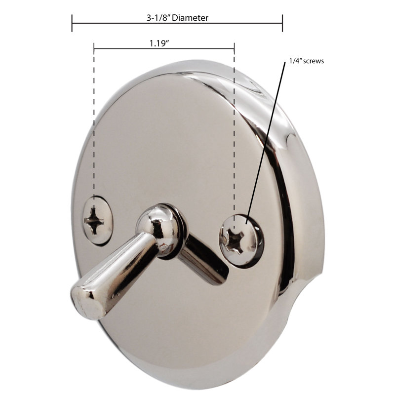 3-1/8" Trip Lever Bathtub and Shower Drain Kit with 2-Hole Overflow, Satin Nickel