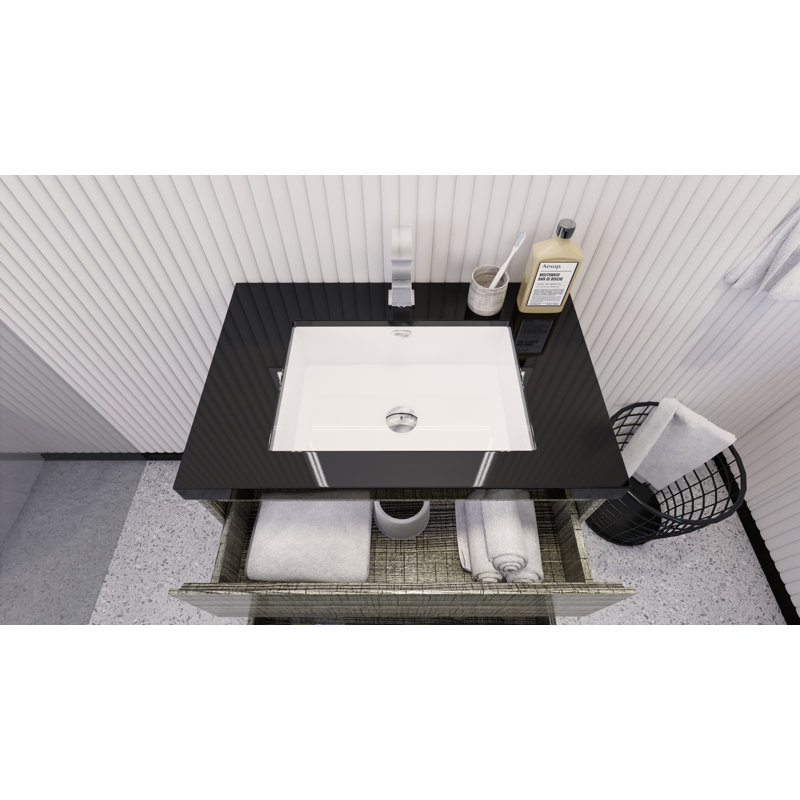 Reyes 29'' Single Bathroom Vanity Base Only, Hight Gloss Ash Gray