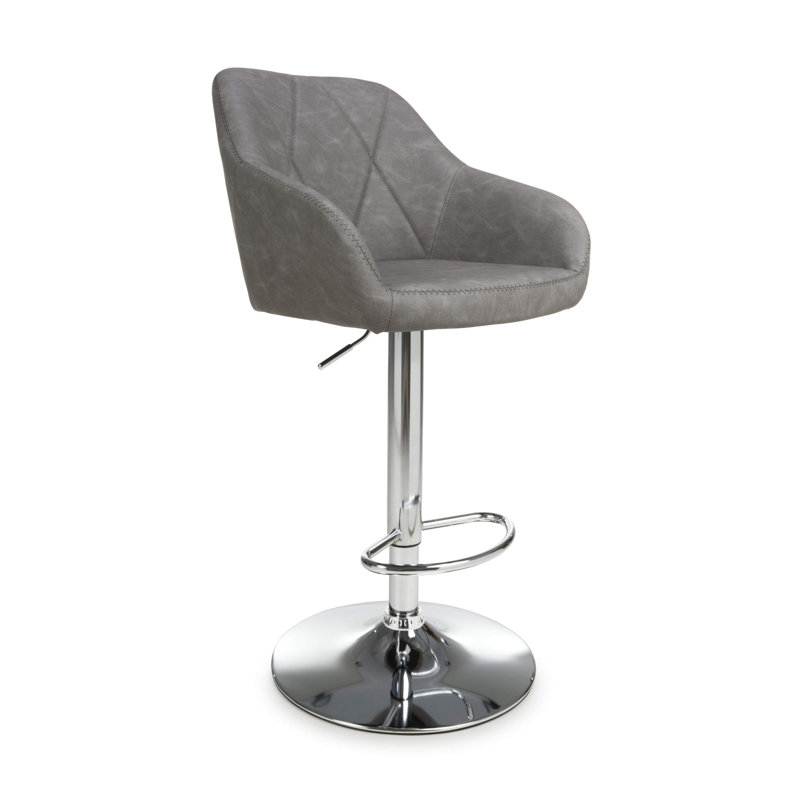 Clabo Swivel Upholstered Adjustable Height Counter Stool, Charcoal