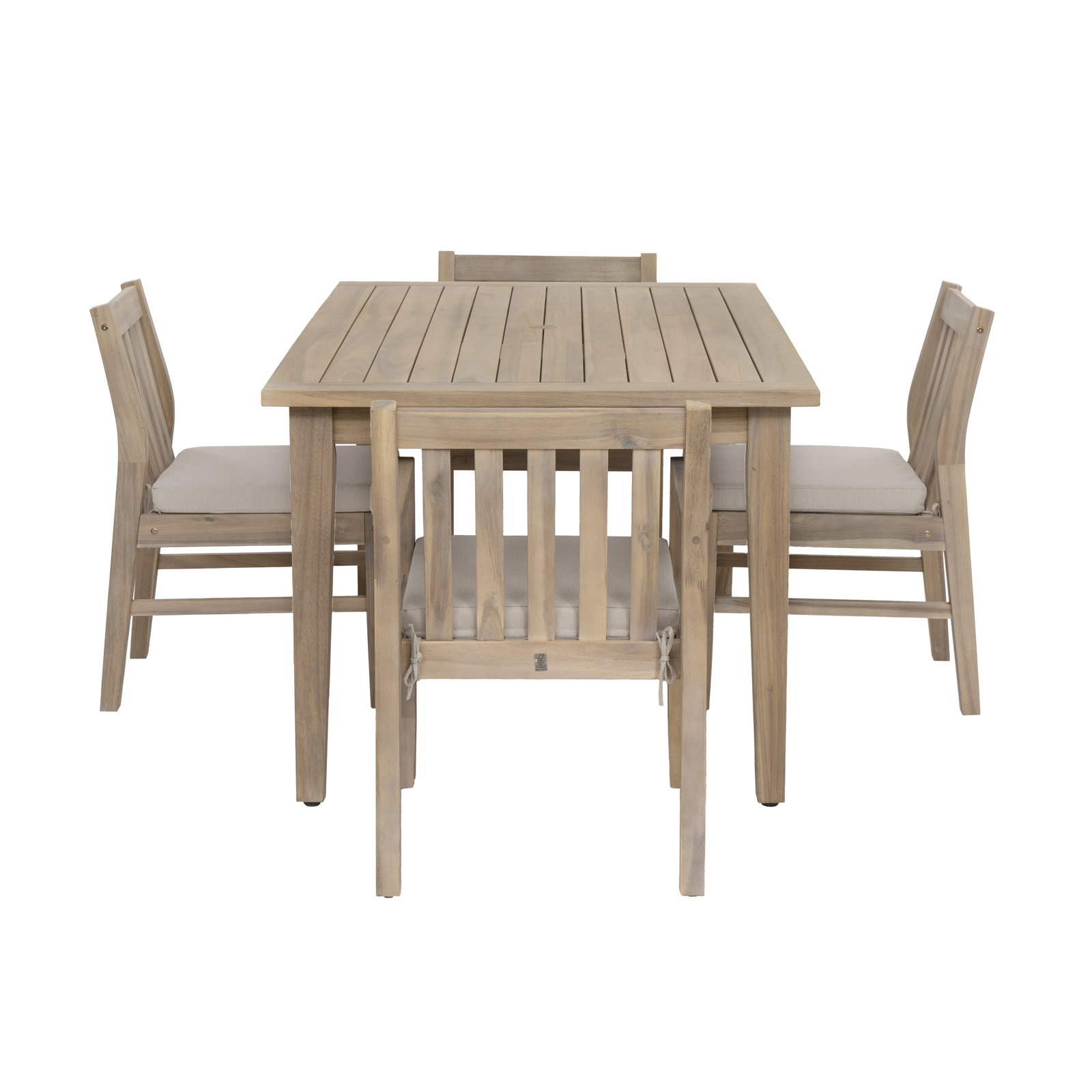 Amina 64" Acacia Patio Dining Set