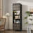 67'' H X 18.5'' W 5-Tier Bookcase With LED Light And Glass Shelves
