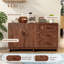 Buffet 59,1 "en noyer avec 2 portes et 3 tiroirs pour le couloir du salon-1515399877