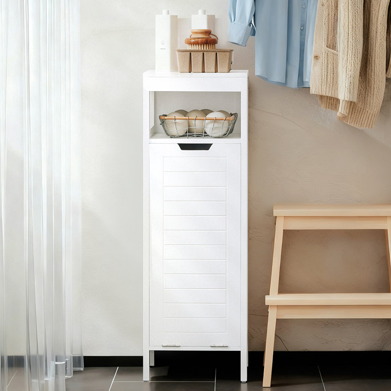  Bathroom Laundry Hamper Cabinet Tilt-out Hamper Unit with Basket