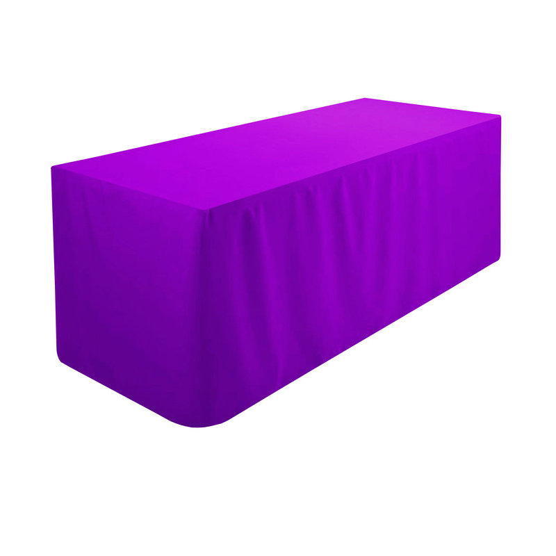 Fitted 100% Polyester Tablecloth Premium Qualitytable Cover 4 Feet Diameter, 60.96cm W x 121.92cm L, Purple
