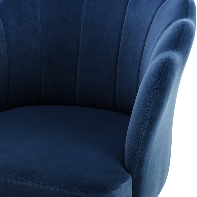 Fauteuil demi-tonneau 26,75 po, Velours bleu